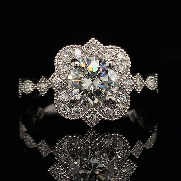 Platinum Vintage Style Diamond Engagement Ring Geralds Jewelry Oak Harbor, WA