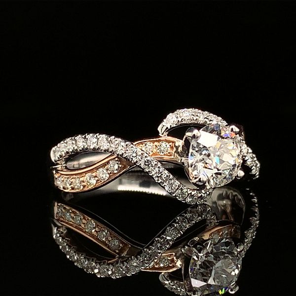 Two Tone Twsted Style Diamond Engagement Ring Image 2 Geralds Jewelry Oak Harbor, WA