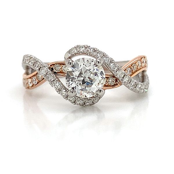 Two Tone Twsted Style Diamond Engagement Ring Image 4 Geralds Jewelry Oak Harbor, WA