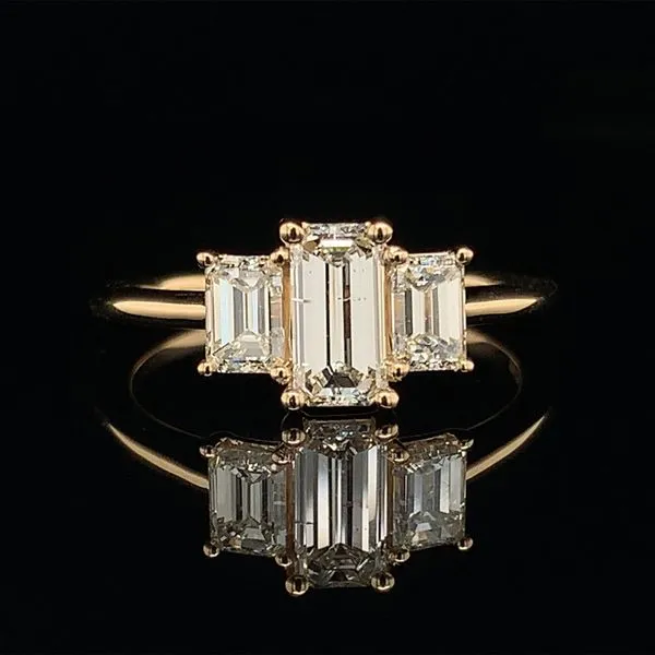 Three Stone Emerald Cut Diamond Engagement Ring Geralds Jewelry Oak Harbor, WA
