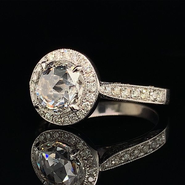 Rose Cut Center Vintage Style Diamond Engagement Ring Image 2 Geralds Jewelry Oak Harbor, WA