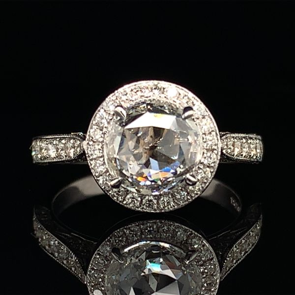 Rose Cut Center Vintage Style Diamond Engagement Ring Geralds Jewelry Oak Harbor, WA