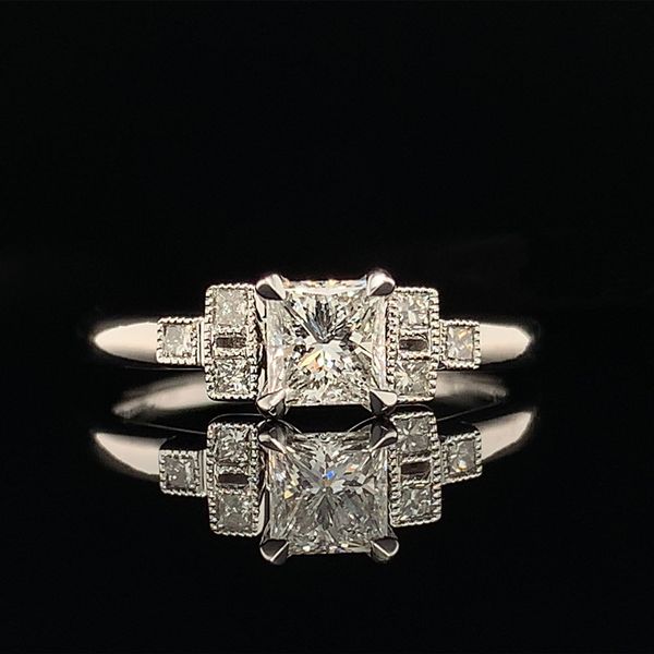 Art Deco Style Princess Cut Diamond Engagement Ring Geralds Jewelry Oak Harbor, WA