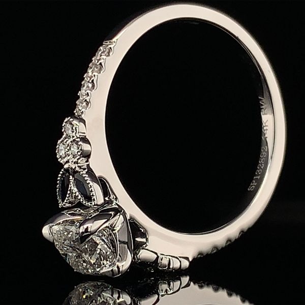 Floral Style Sapphire And Diamond Engagement Ring Image 4 Geralds Jewelry Oak Harbor, WA