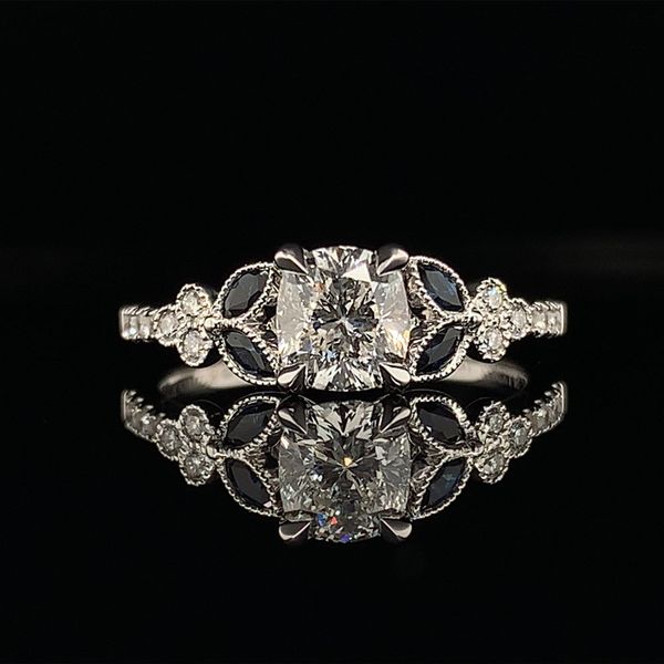 Floral Style Sapphire And Diamond Engagement Ring Geralds Jewelry Oak Harbor, WA