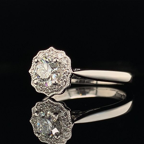 Scalloped Halo Style Diamond Engagement Ring Image 2 Geralds Jewelry Oak Harbor, WA