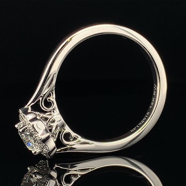 Scalloped Halo Style Diamond Engagement Ring Image 3 Geralds Jewelry Oak Harbor, WA