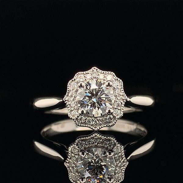 Scalloped Halo Style Diamond Engagement Ring Geralds Jewelry Oak Harbor, WA