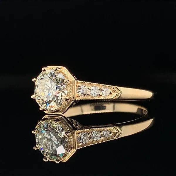 Vintage Inspired Hearts And Arrows Diamond Engagement Ring Image 3 Geralds Jewelry Oak Harbor, WA