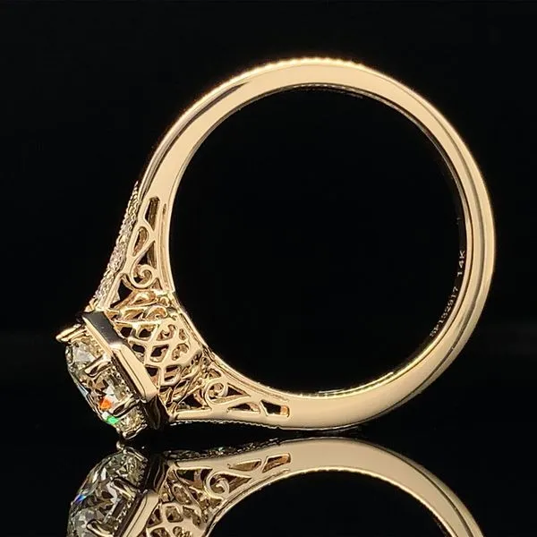 Vintage Inspired Hearts And Arrows Diamond Engagement Ring Image 4 Geralds Jewelry Oak Harbor, WA