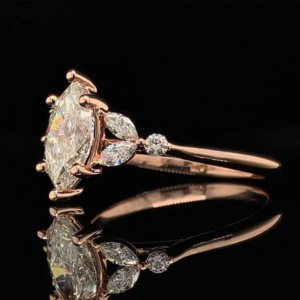 Marquise Cut Diamond Accented Engagement Ring Image 3 Geralds Jewelry Oak Harbor, WA