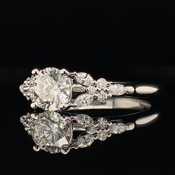 Hearts And Arrows Diamond Accented Engagement Ring Image 2 Geralds Jewelry Oak Harbor, WA