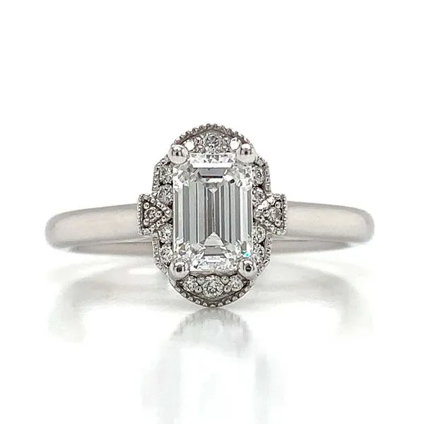 Vintage Style Emerald Cut Diamond Engagement Ring Image 5 Geralds Jewelry Oak Harbor, WA