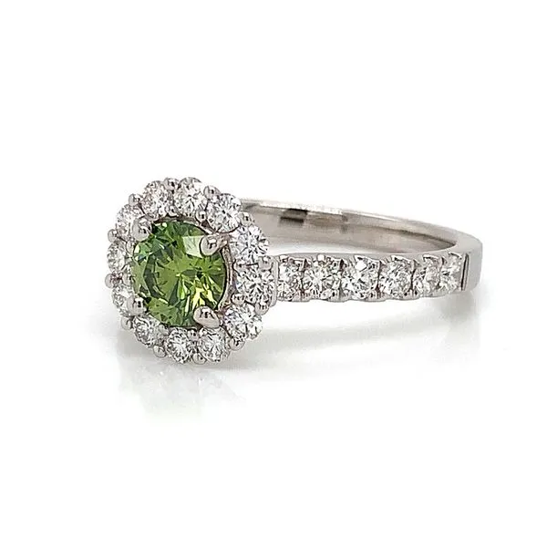 Green Apple Diamond Halo Style Engagement Ring Image 5 Geralds Jewelry Oak Harbor, WA