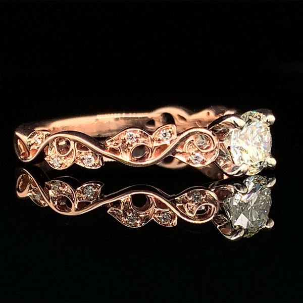 Swirl Diamond Engagement Ring Image 2 Geralds Jewelry Oak Harbor, WA