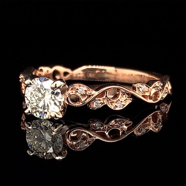 Swirl Diamond Engagement Ring Image 3 Geralds Jewelry Oak Harbor, WA
