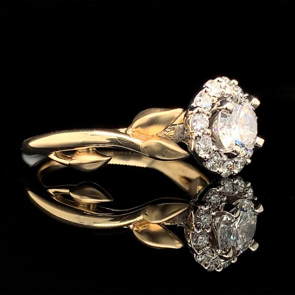Nature Inspired Diamond Halo Engagement Ring Image 2 Geralds Jewelry Oak Harbor, WA
