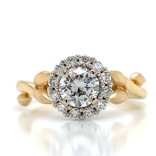 Nature Inspired Diamond Halo Engagement Ring Image 4 Geralds Jewelry Oak Harbor, WA