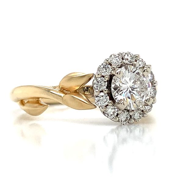 Nature Inspired Diamond Halo Engagement Ring Image 5 Geralds Jewelry Oak Harbor, WA