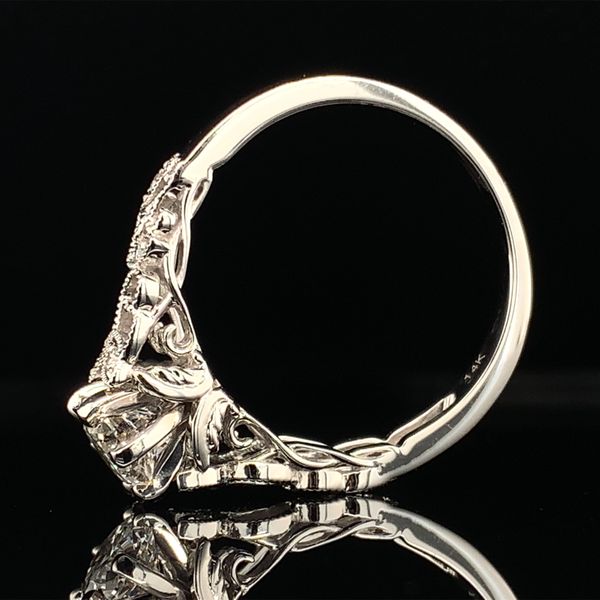 Delicate Swirling Filigree Diamond Engagement Ring Image 3 Geralds Jewelry Oak Harbor, WA