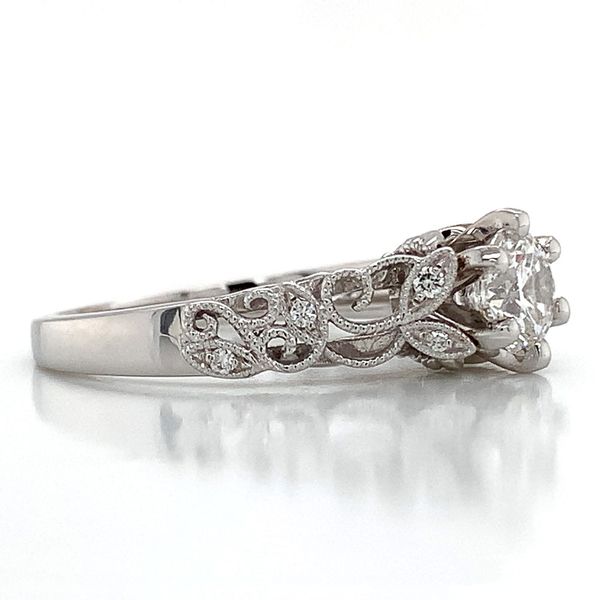 Delicate Swirling Filigree Diamond Engagement Ring Image 5 Geralds Jewelry Oak Harbor, WA