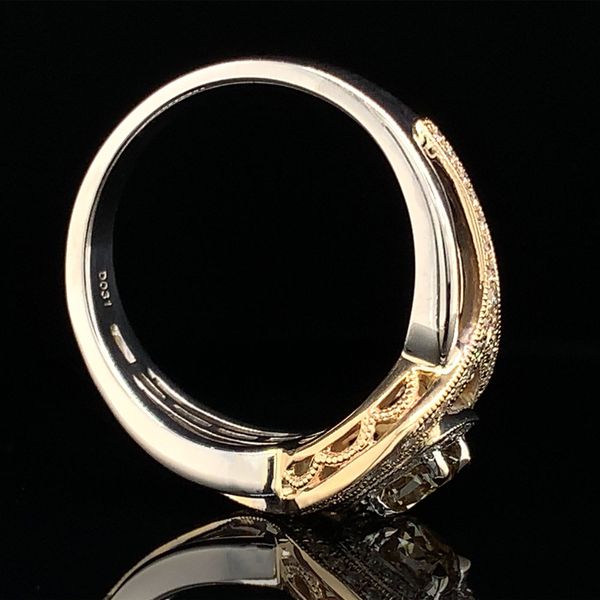 Two Tone Engagement Ring with a Greenish Brown Natural Diamond Image 3 Geralds Jewelry Oak Harbor, WA