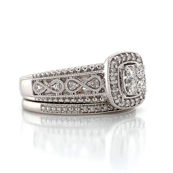White Gold Diamond Wedding Set Image 5 Geralds Jewelry Oak Harbor, WA