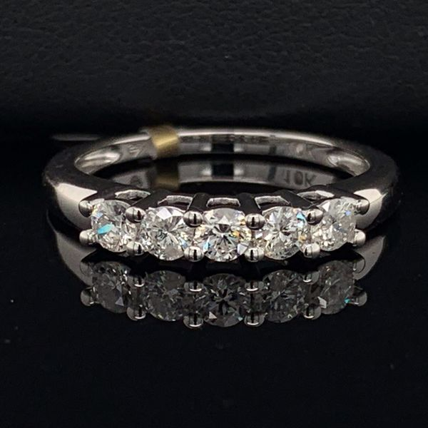 10K White Gold 5-Stone Ladies Diamond Wedding Ring Geralds Jewelry Oak Harbor, WA