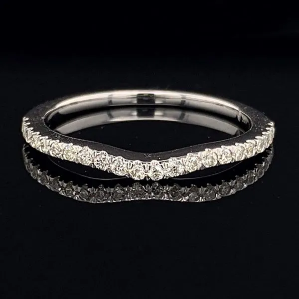 White Gold And Diamond Curved Ladies Wedding Band Geralds Jewelry Oak Harbor, WA