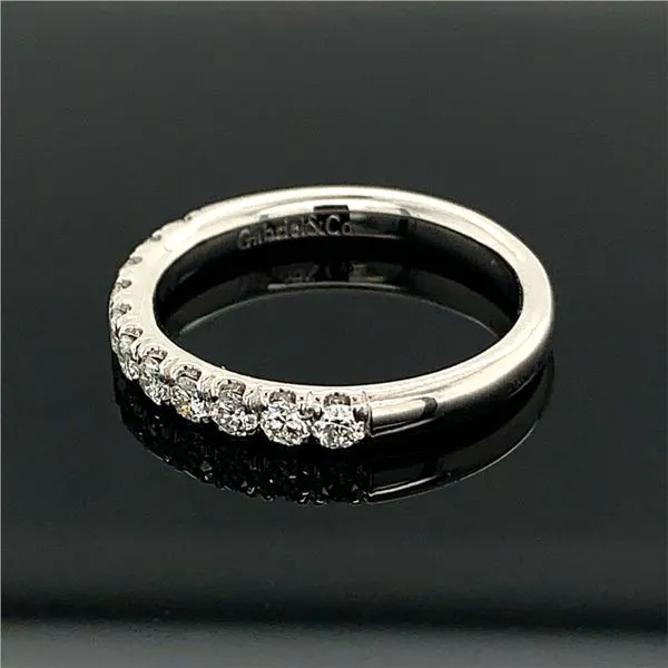 Gabriel & Co. White Gold And Diamond French Pave' Anniversary Band Image 2 Geralds Jewelry Oak Harbor, WA