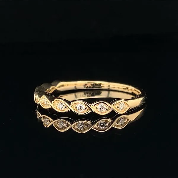 Yellow Gold Scalloped Style Stackable Diamond Band Image 2 Geralds Jewelry Oak Harbor, WA