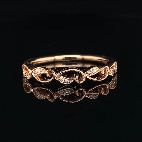 Rose Gold Filigree Stackable Diamond Band Geralds Jewelry Oak Harbor, WA