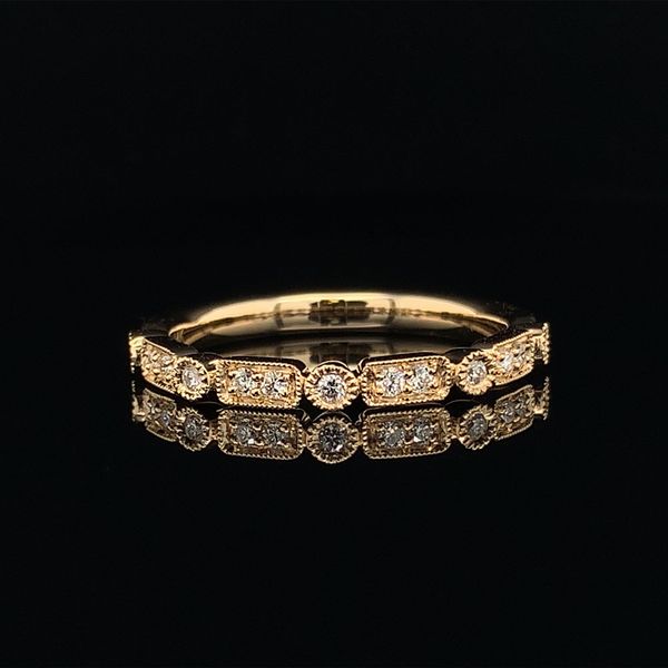 Yellow Gold Art Deco Stackable Diamond Band Geralds Jewelry Oak Harbor, WA