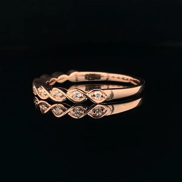 Rose Gold Scalloped Style Stackable Diamond Band Image 2 Geralds Jewelry Oak Harbor, WA