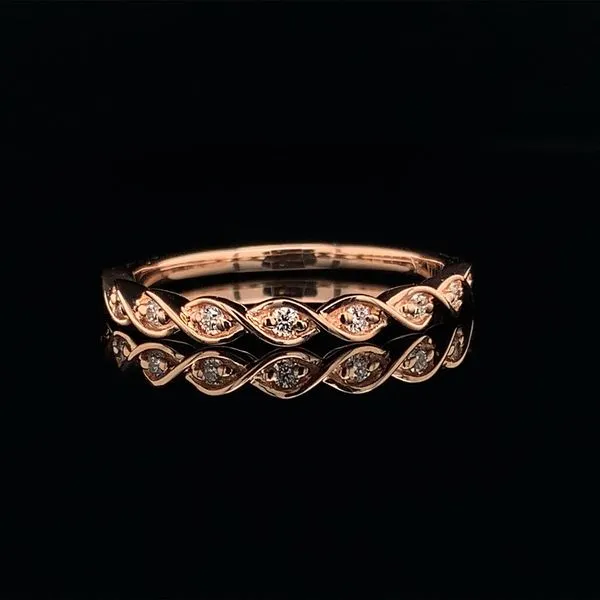 Rose Gold Scalloped Style Stackable Diamond Band Geralds Jewelry Oak Harbor, WA