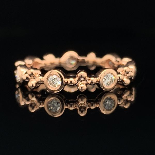 Rose Gold Bezel Set Diamond Stackable Eternity Band Image 2 Geralds Jewelry Oak Harbor, WA