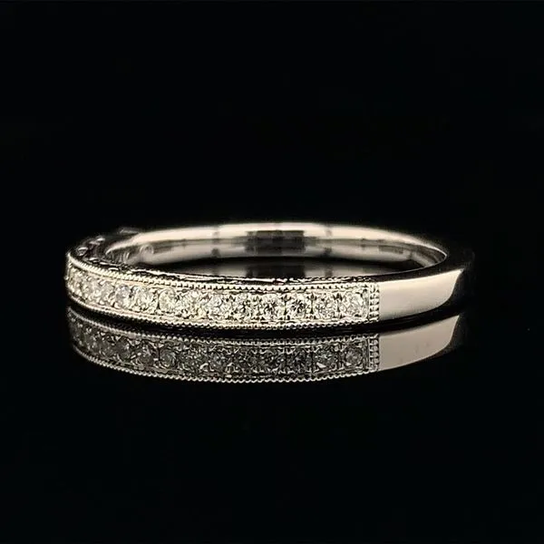 Engraved Diamond Wedding Band Image 2 Geralds Jewelry Oak Harbor, WA