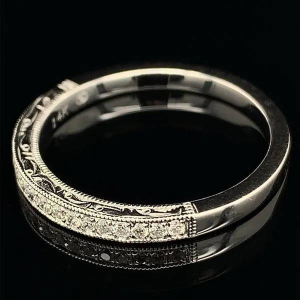 Engraved Diamond Wedding Band Image 3 Geralds Jewelry Oak Harbor, WA
