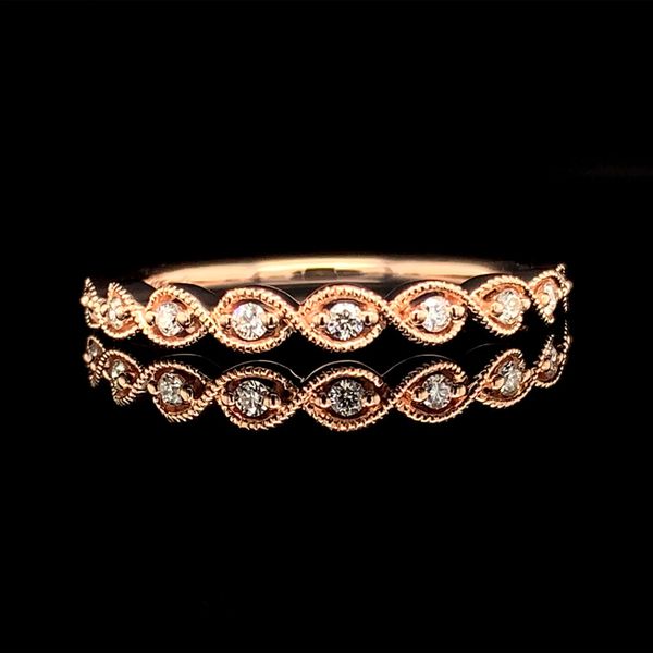 Rose Gold Milgrain Stackable Diamond Band Geralds Jewelry Oak Harbor, WA