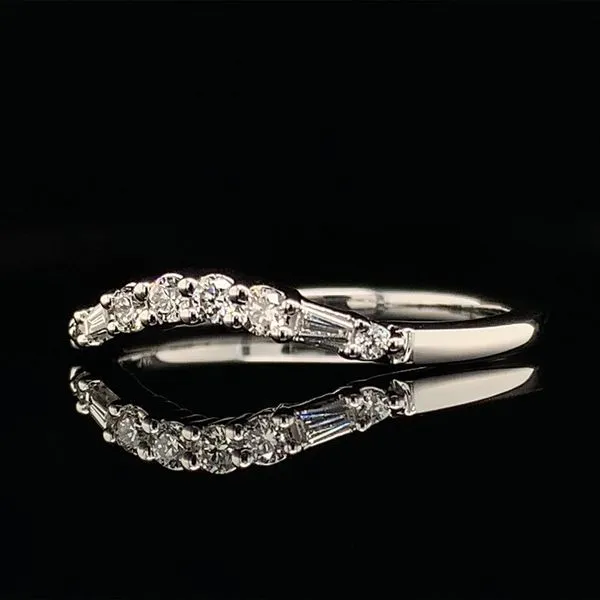 Contoured Diamond White Gold Wedding Band Image 2 Geralds Jewelry Oak Harbor, WA