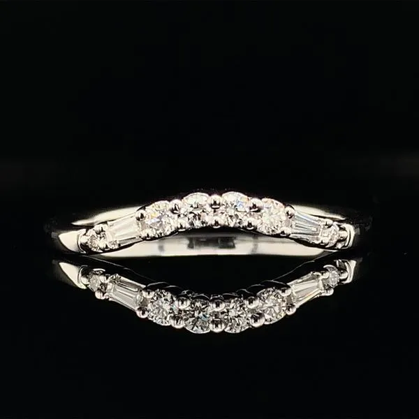 Contoured Diamond White Gold Wedding Band Geralds Jewelry Oak Harbor, WA