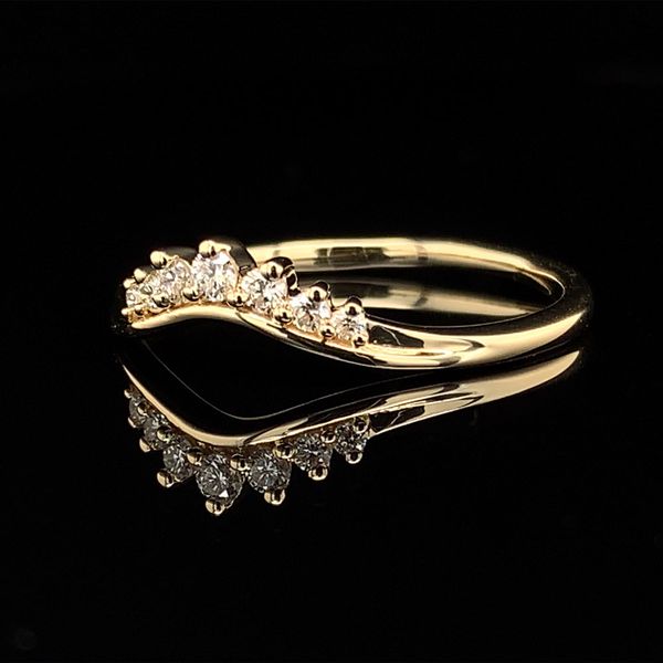 Yellow Gold Contour Diamond Wedding Band Image 2 Geralds Jewelry Oak Harbor, WA