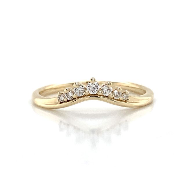 Yellow Gold Contour Diamond Wedding Band Image 3 Geralds Jewelry Oak Harbor, WA