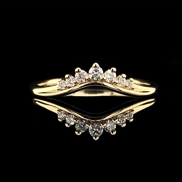 Yellow Gold Contour Diamond Wedding Band Geralds Jewelry Oak Harbor, WA
