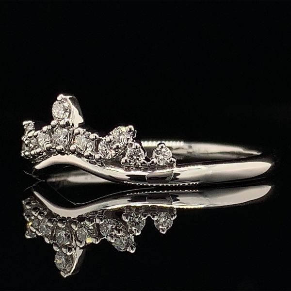 White Gold Contour Diamond Wedding Band Image 2 Geralds Jewelry Oak Harbor, WA