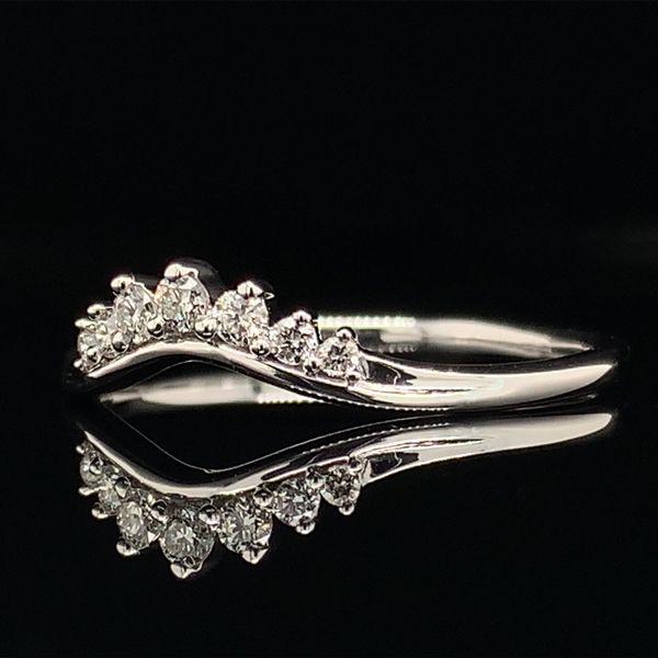 White Gold Contour Diamond Wedding Band Image 2 Geralds Jewelry Oak Harbor, WA