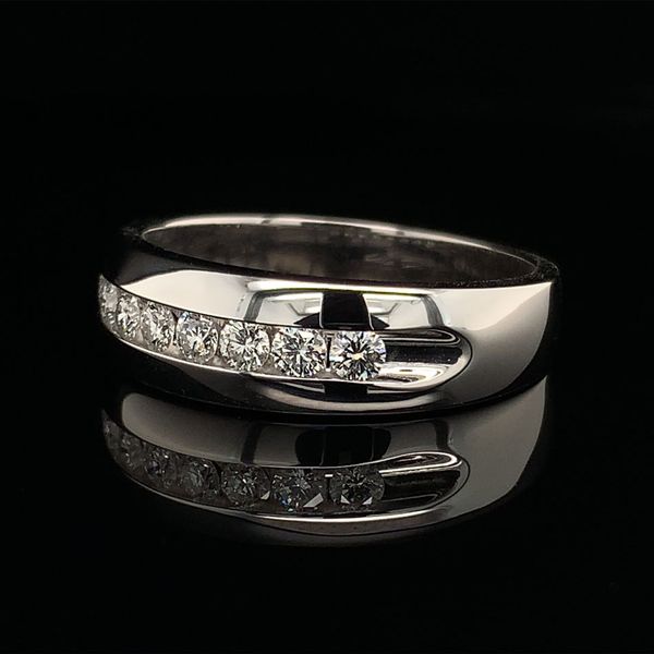 Men's Channel Set Diamond Wedding Band Image 2 Geralds Jewelry Oak Harbor, WA