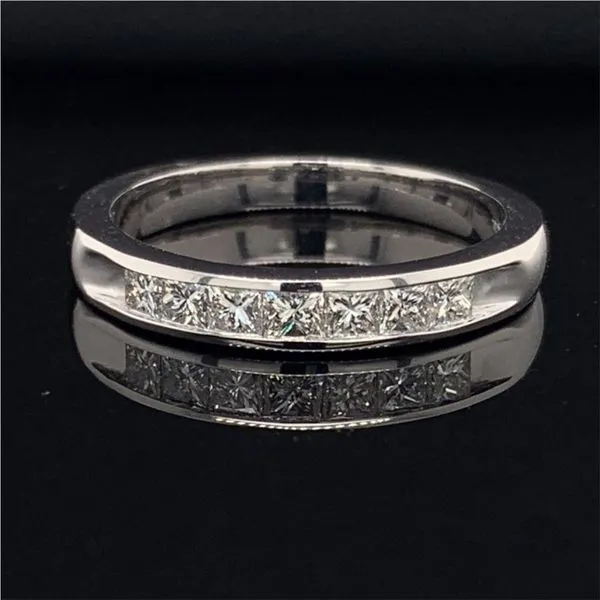 Platinum And Princess Cut Diamond Channel Set Anniversary Band Geralds Jewelry Oak Harbor, WA