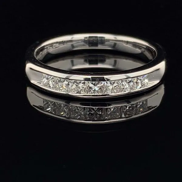 Platinum And Princess Cut Diamond Channel Set Anniversary Band Geralds Jewelry Oak Harbor, WA