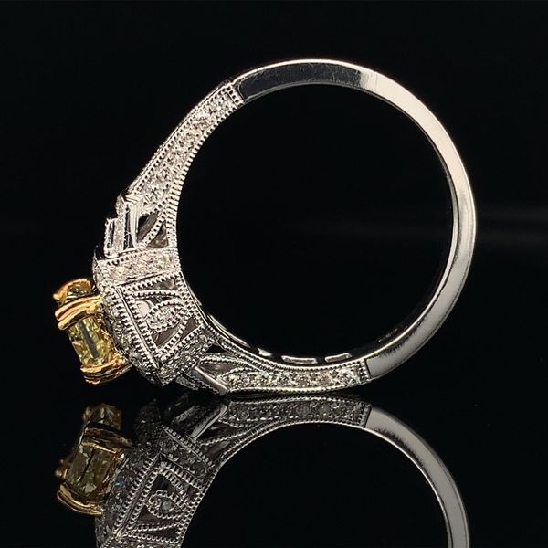 Vintage Style Fancy Yellow Diamond Ring Image 4 Geralds Jewelry Oak Harbor, WA